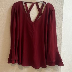 Long sleeve chiffon blouse